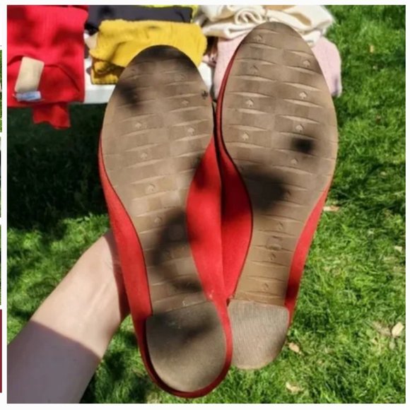 kate spade red telly pretzel flats shoes size 7.5 great condition - Picture 5 of 5